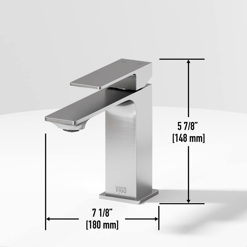 VIGO Dunn 6" H Single Handle Single Hole Bathroom Faucet