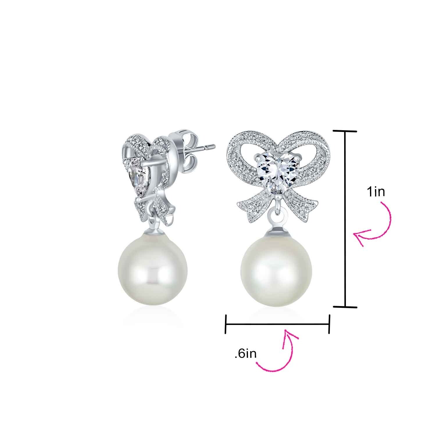 white pearl earrings