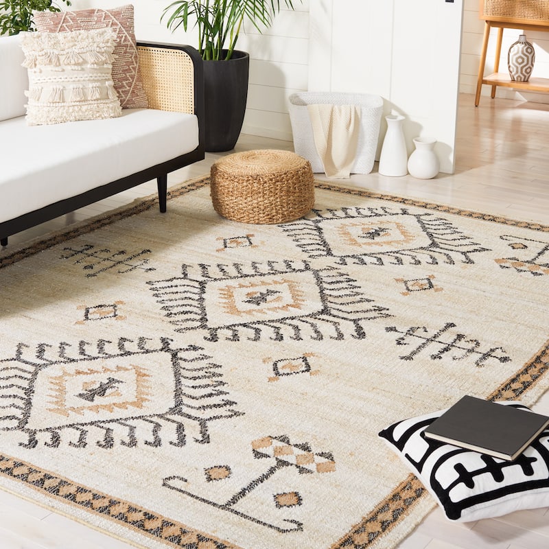 SAFAVIEH Flatweave Kilim Emiljana Jute Rug - 8' x 10' - Ivory/Black