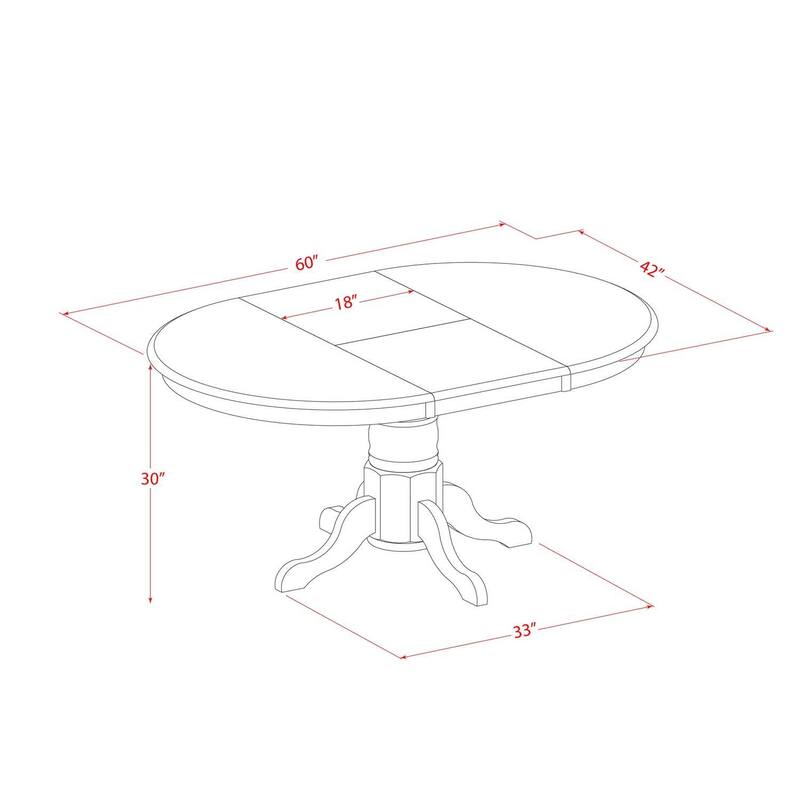 7Pc Dinette Set - Oval Kitchen Table & 6 Parsons Chairs - Linen White & Baby Blue - 60