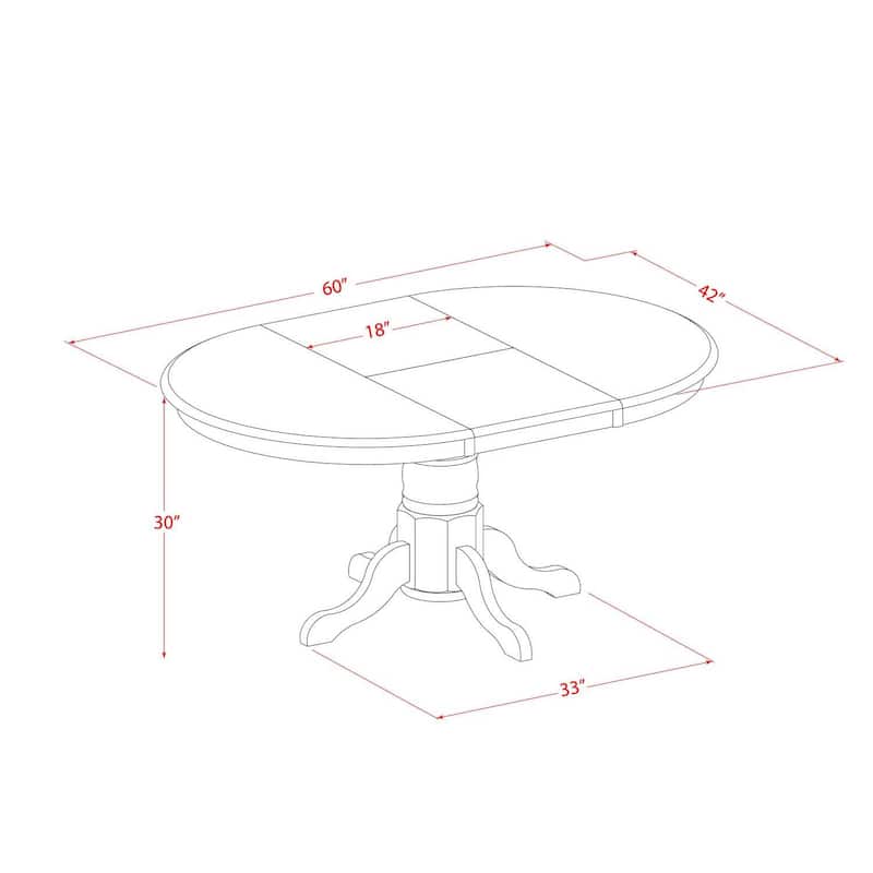 HomeStock 7-Pc Oval Linen White Finish Solid Wood Top Dining Table with 6-Chairs with Butterfly Leaf