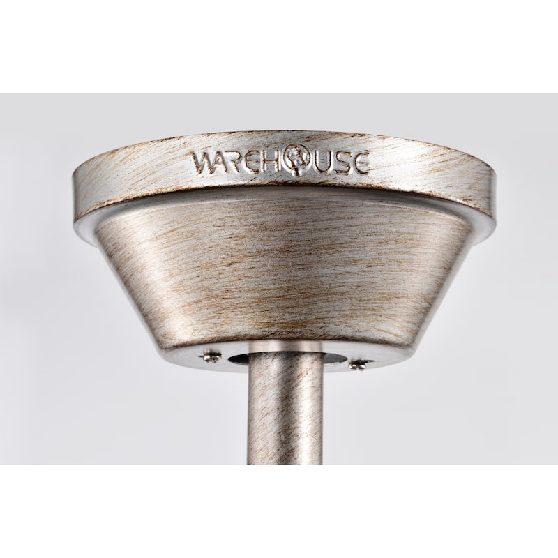 Kannon 52 Inch Ceiling Fan Antique Silver Finish Shabby Chic Style with Remote