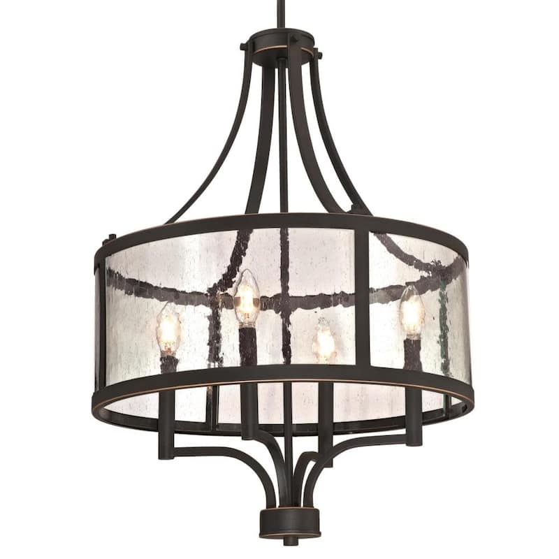 Westinghouse Belle View 4 Light 20" Wide Taper Candle Drum Chandelier - Oil Rubbed Bronze / Highlights