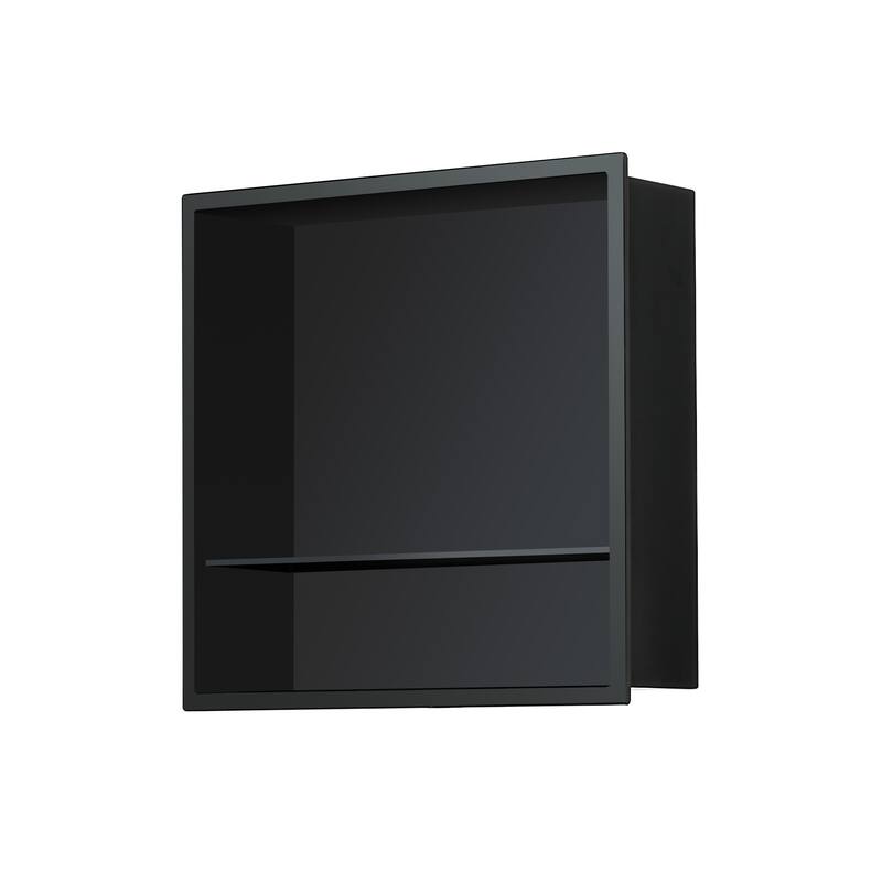 12.6"x12.6" Stainless Steel 18 Gauge Black Square Recessed Shower Niche