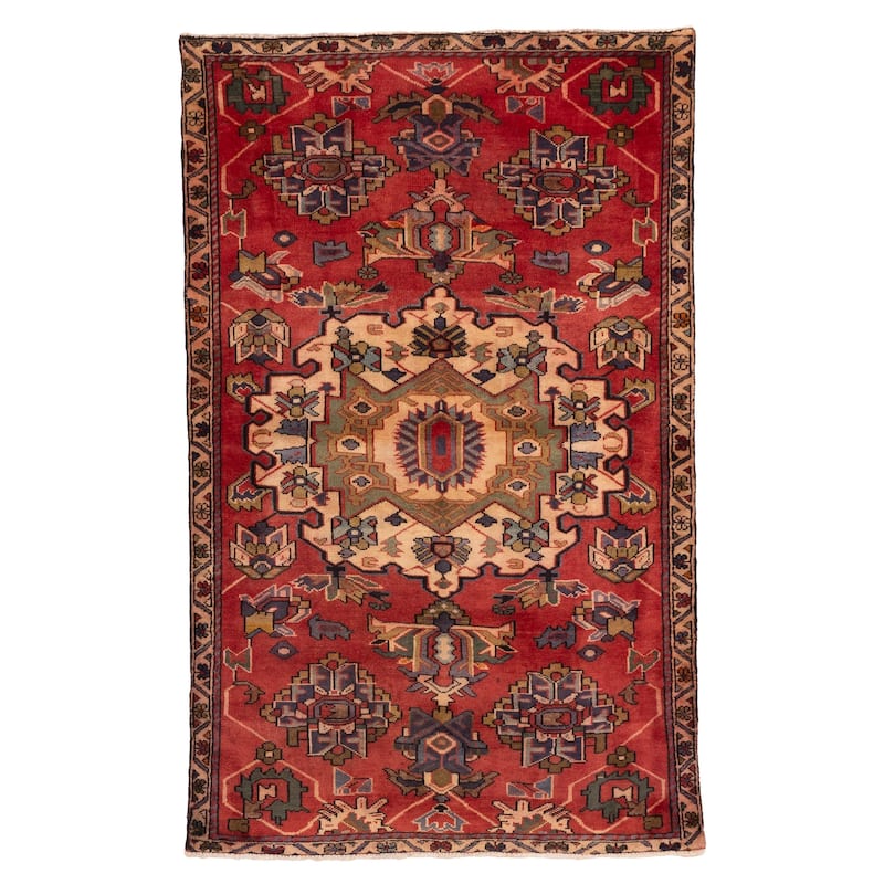 ECARPETGALLERY Hand-knotted Andelz Red Wool Rug - 4'0 x 6'5