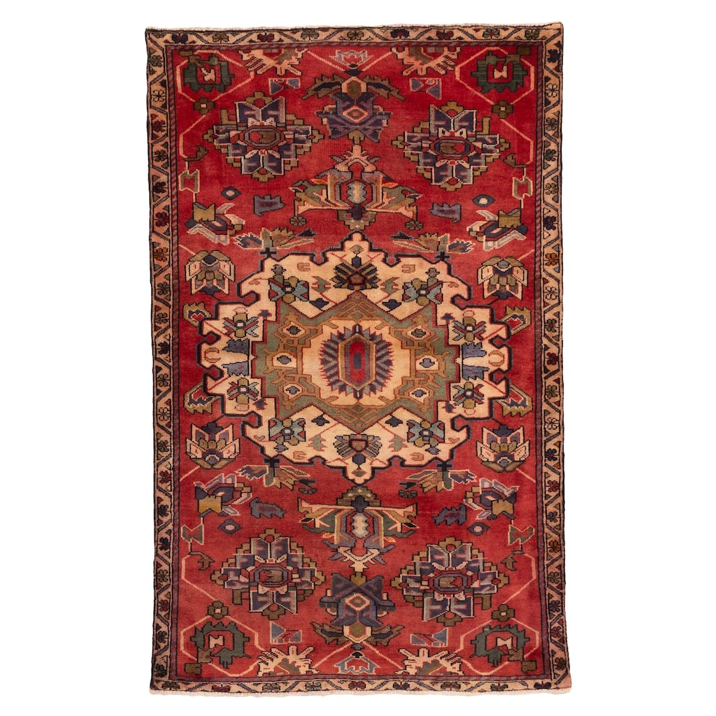 ECARPETGALLERY Hand-knotted Andelz Red Wool Rug - 4'0 x 6'5