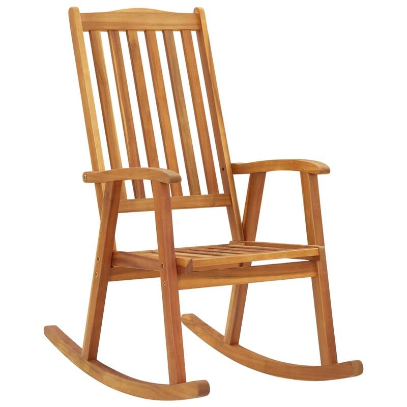 vidaXL Rocking Chair with Cushions Solid Acacia Wood - 22.4" x 39.4" x 46.1"
