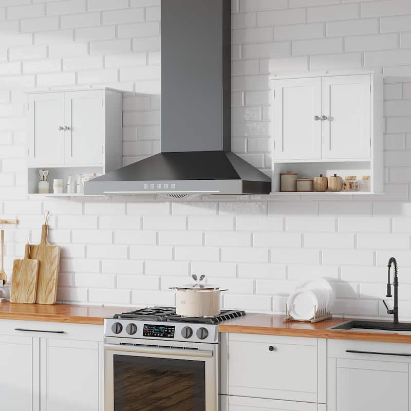 Anmytek Tall Slim Bathroom Storage Cabinet with Reversible Door and Adjustable Shelves White Linen Tower