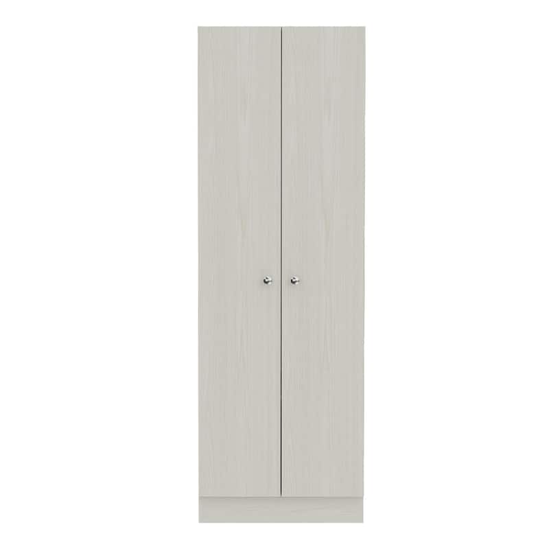 TUHOME Plymouth Multistorage Kitchen Cabinet with 5 Shelves - White Washed Oak