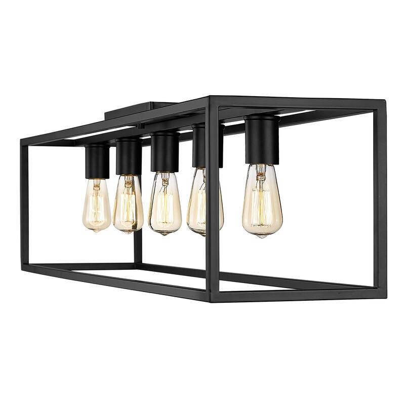 Golden Lighting Wesson 5-light Flush Mount in Matte Black - Matte Black