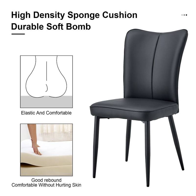 Modern PU Leather Minimalist Dining Chairs Set of 4