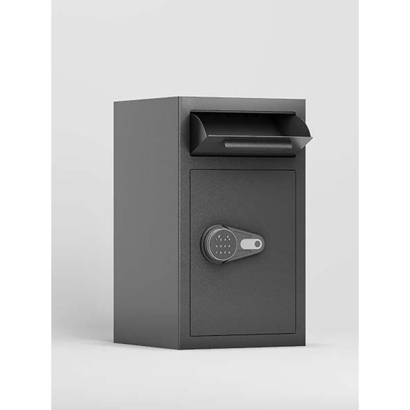 Roomfitters Electronic Depository Drop Safe with Anti-Fishing Slot, Steel Cash Box, Black
