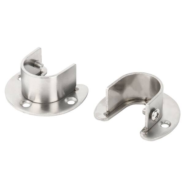 Shop Stainless Steel Clothes Closet Rod Bracket Flange Holder Pole