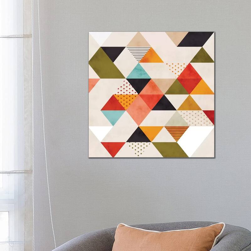 iCanvas "Geometric Mid Century Triangles" by Ana Rut Bre© Canvas Print - 26x26x1.5