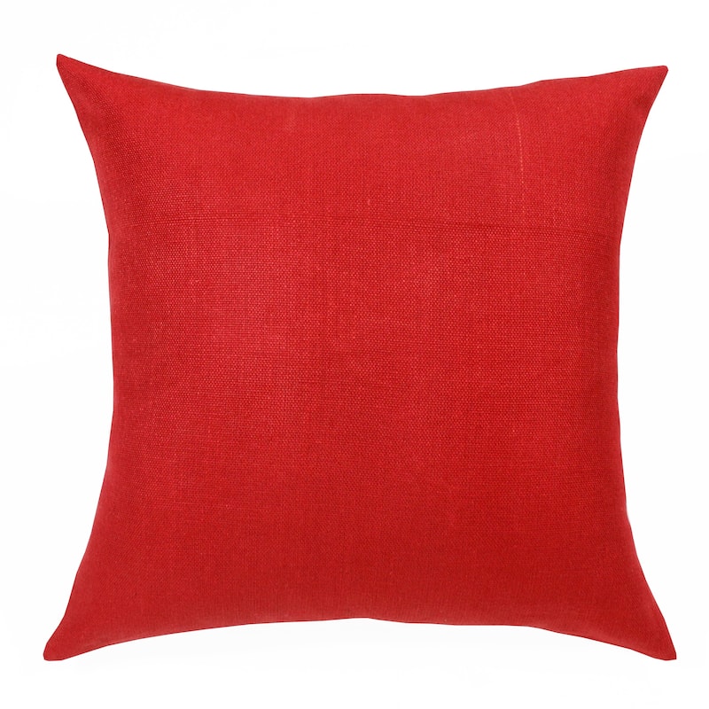 Sevita Hand-Woven Solid Linen Throw Pillow, 20" x 20"