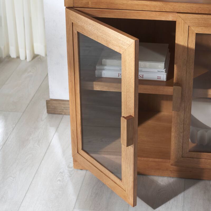 SAFAVIEH Couture Roades 3-Shelf Glass Cabinet Bookcase - 36"W x 18"D x 78"H