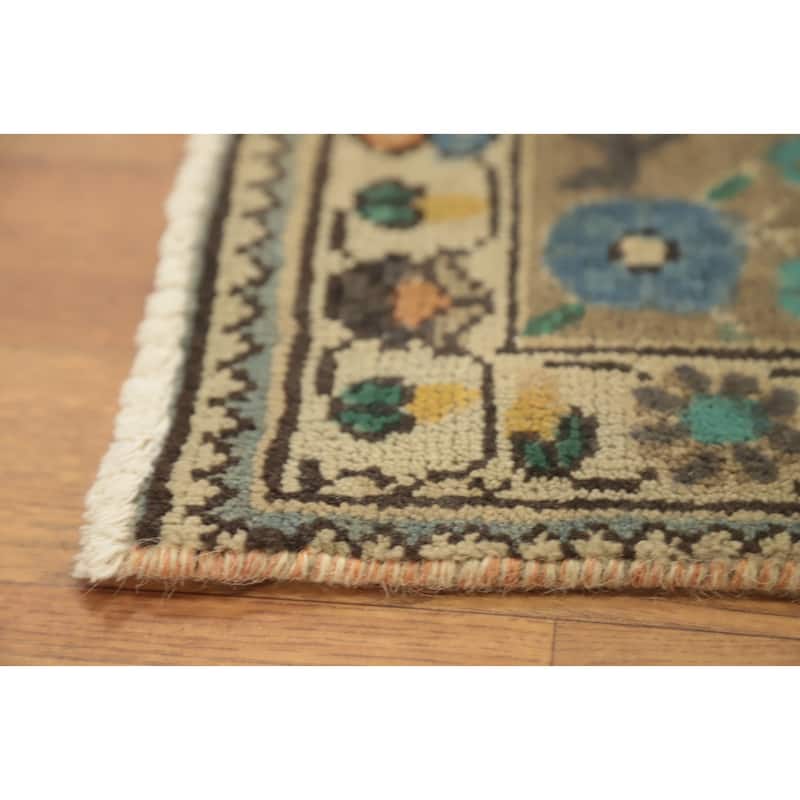 Hand Knotted Oriental 100% Wool Carpet Traditional Floral Yellow & Gold Tabriz Area Rug - 12' 5'' X 9' 8''