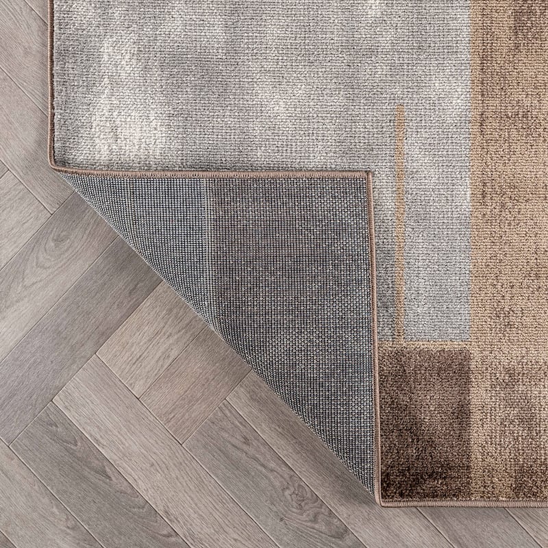 Modern Linear Area Rug for Living Room, Bedroom, or Entryway - Low Pile Indoor Rug