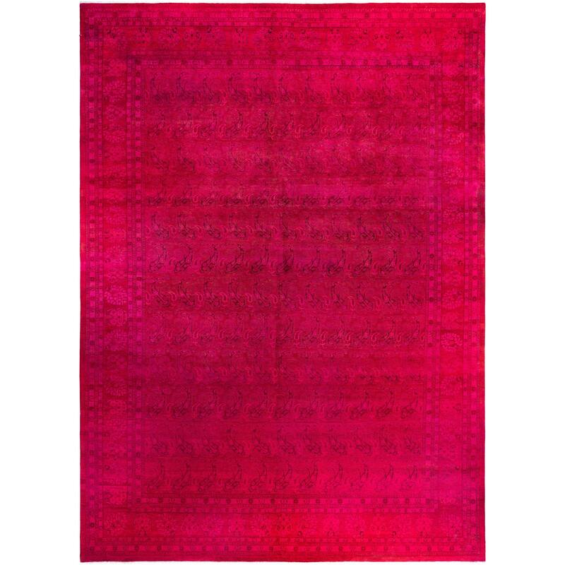Overdyed One-of-a-Kind Hand-Knotted Area Rug - Pink - 12' 2" x 16' 4"