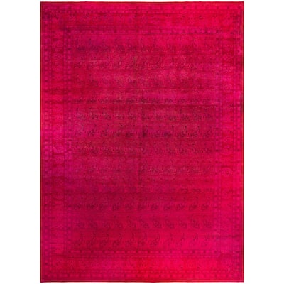 Overdyed One-of-a-Kind Hand-Knotted Area Rug - Pink - 12' 2" x 16' 4"