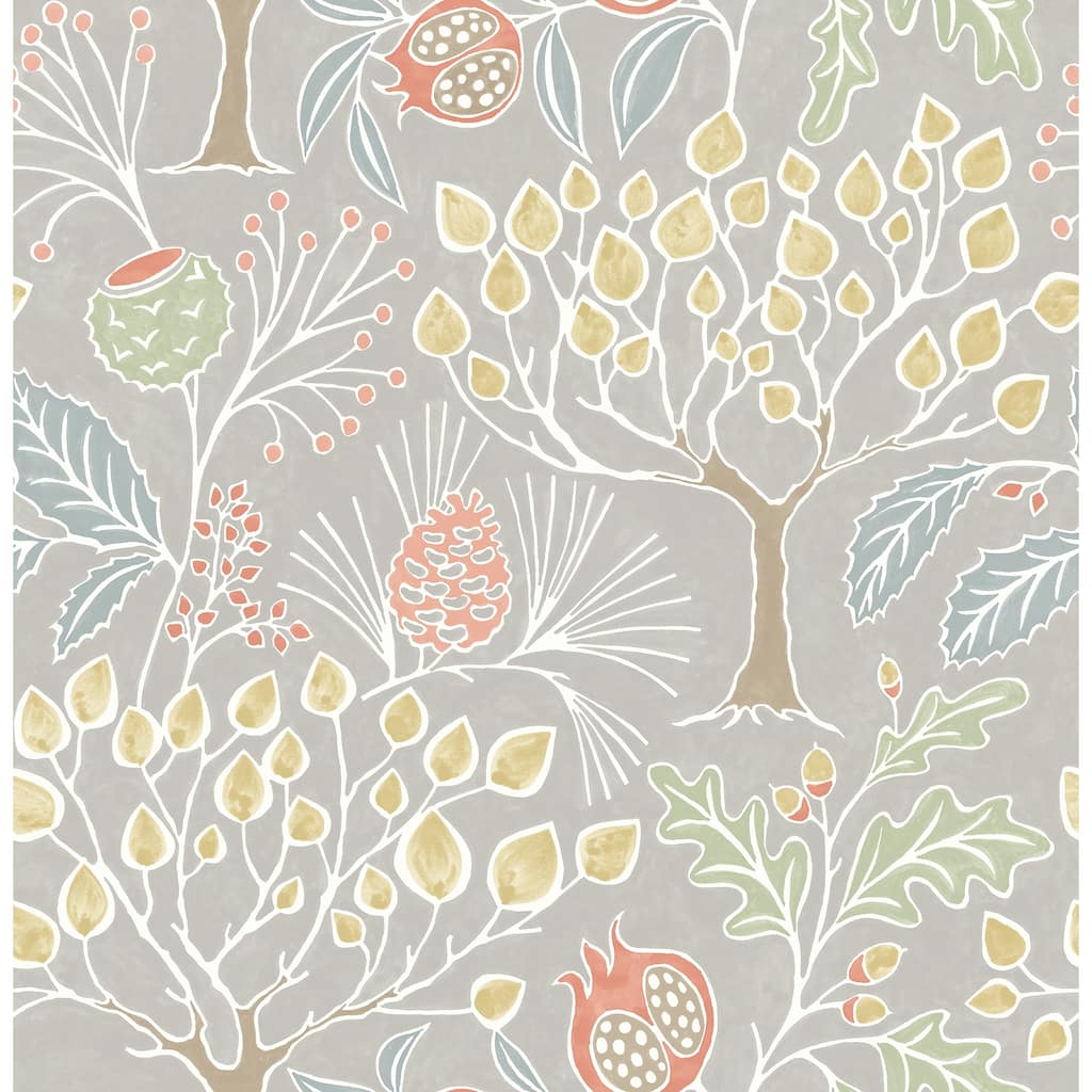 Trees Paris Shiloh Light Grey Botanical Wallpaper