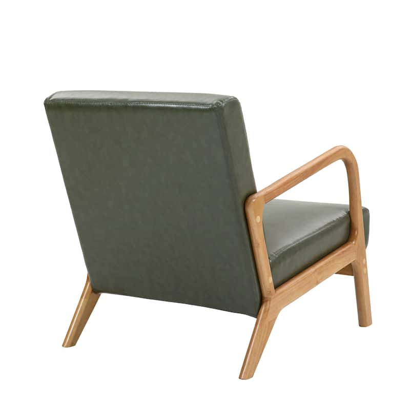 Mid Century Modern Upholstered Wood Frame Accent Chair