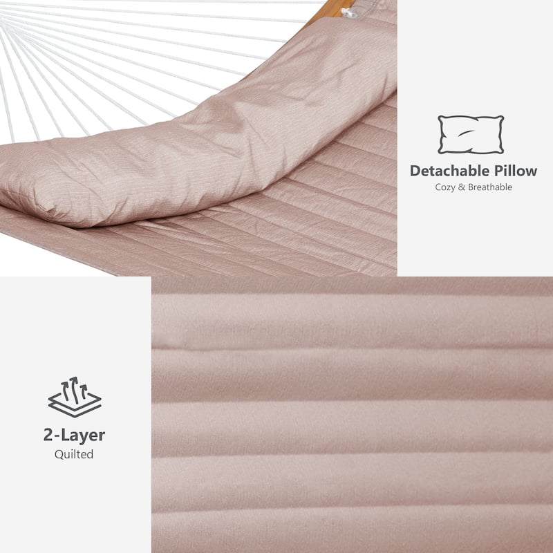 2-person Outdoor Hammock with Stand & Pillow