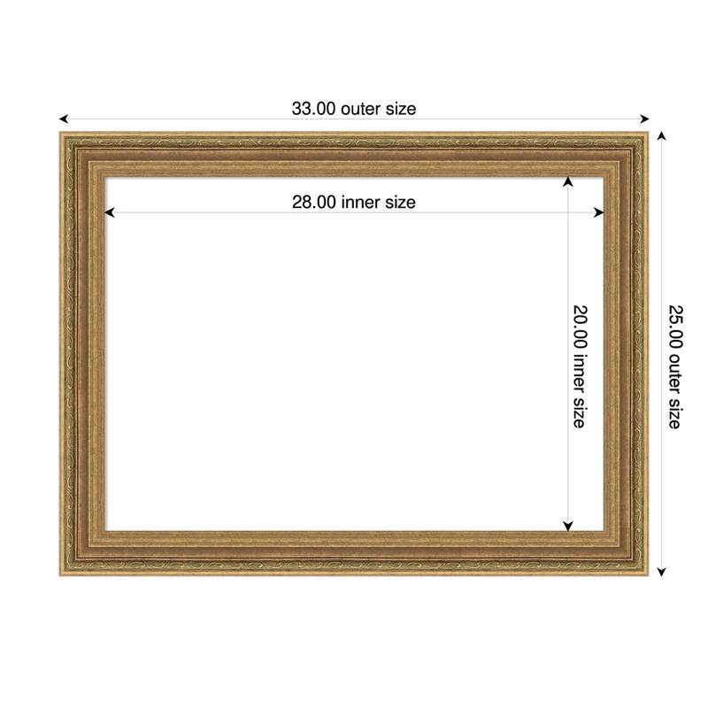Elliot Gold Framed Dry Erase Magnetic Board - 33 x 25 in