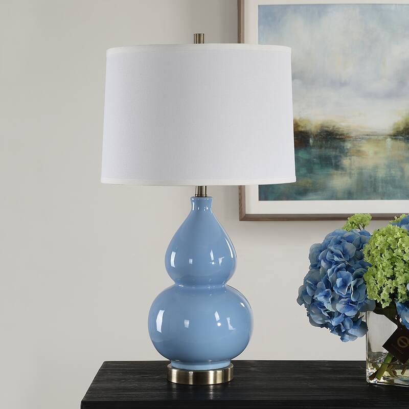 Strick & Bolton Ceramic Glazed Metal Table Lamp