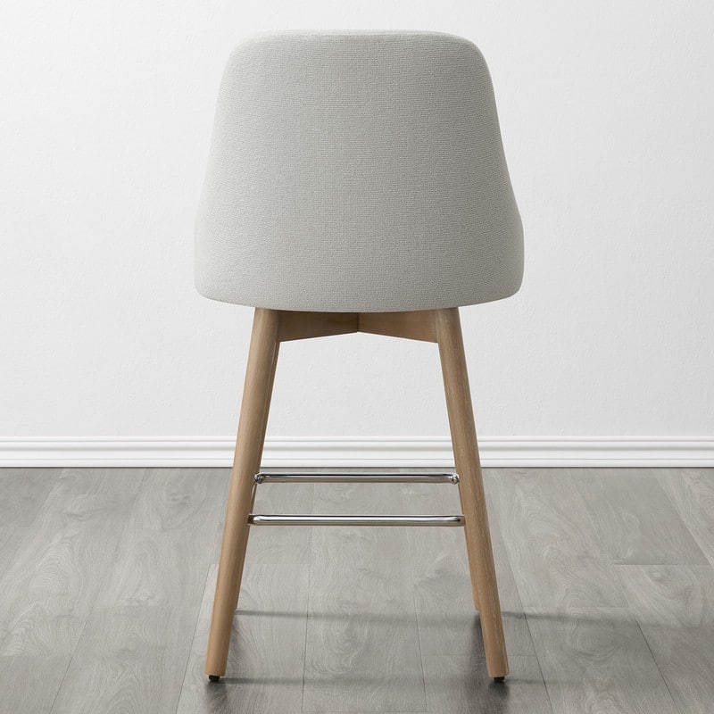 Rachel Upholstered Counter Height Swivel Barstool with Back Set of 2