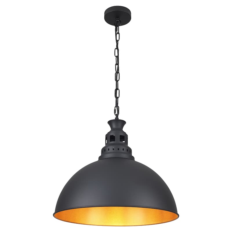 Stylish and minimalist single-light gray metal pendant lamp with an arched metal lampshade