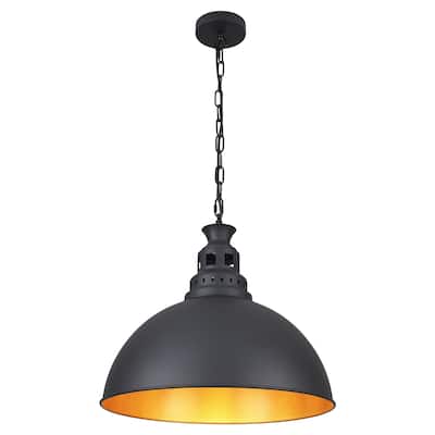 Stylish and minimalist single-light gray metal pendant lamp with an arched metal lampshade