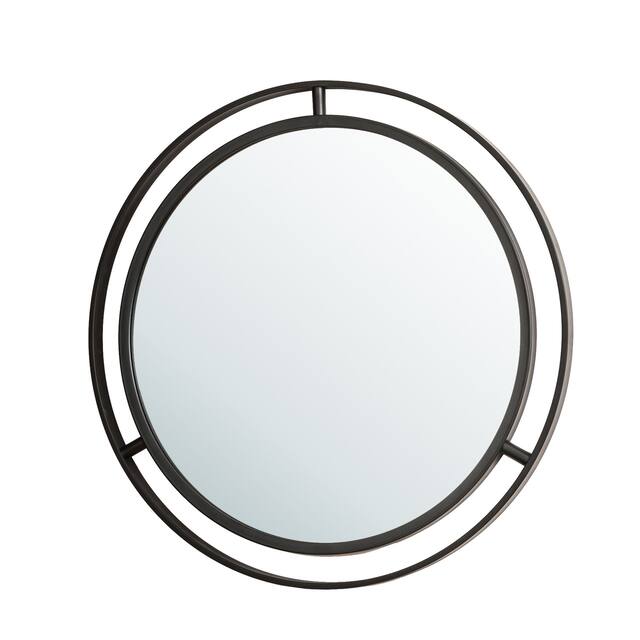 Glitzhome Oversized Iron-framed Round Wall Mirror