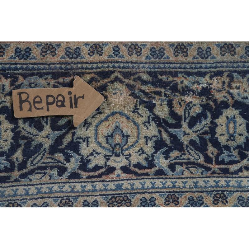 Hand Knotted Oriental 100% Wool Carpet Traditional Floral Oranges & Rust Mashad Area Rug - 9' 11'' X 6' 6''