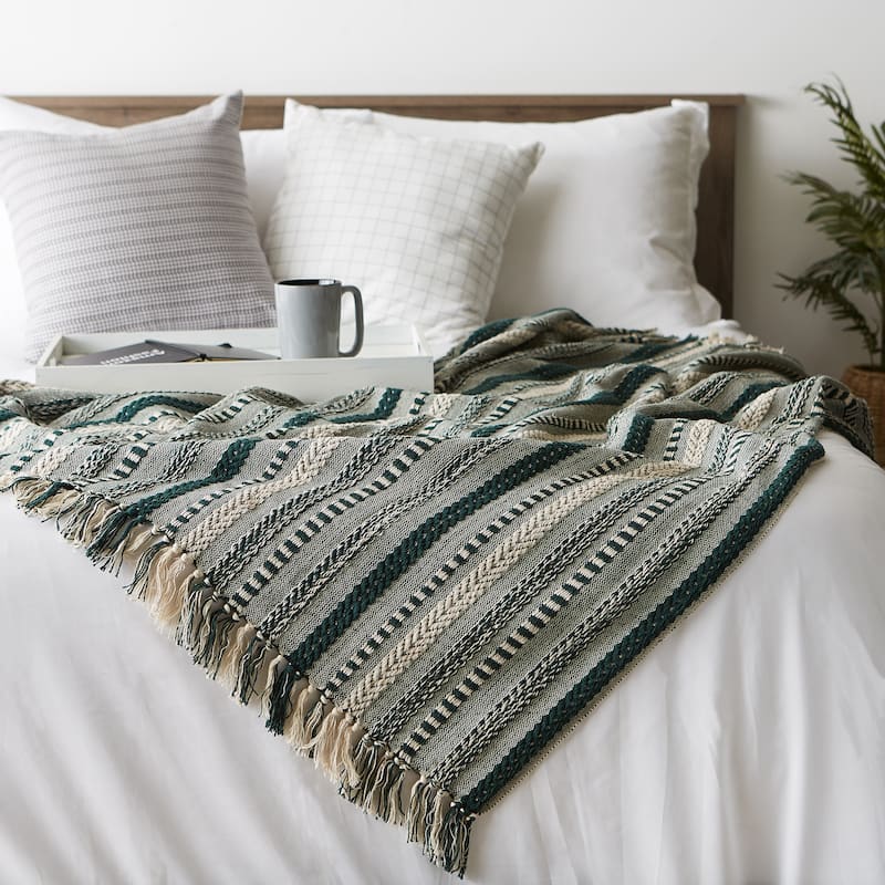 DII Braided Stripe Decorative Throw