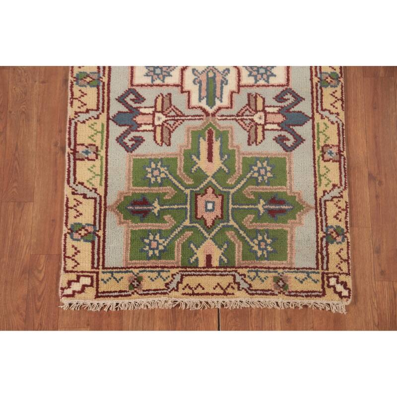Traditional Heriz Serapi Runner Rug Hand-Knotted Wool Carpet - 2'7"x 8'1"