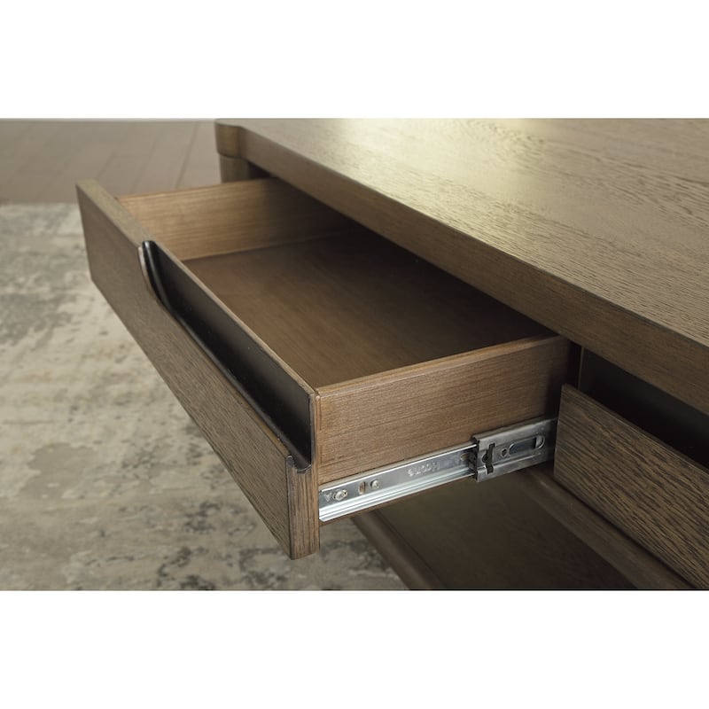 Signature Design by Ashley Roanhowe Brown Coffee Table - 50"W x 26"D x 19"H