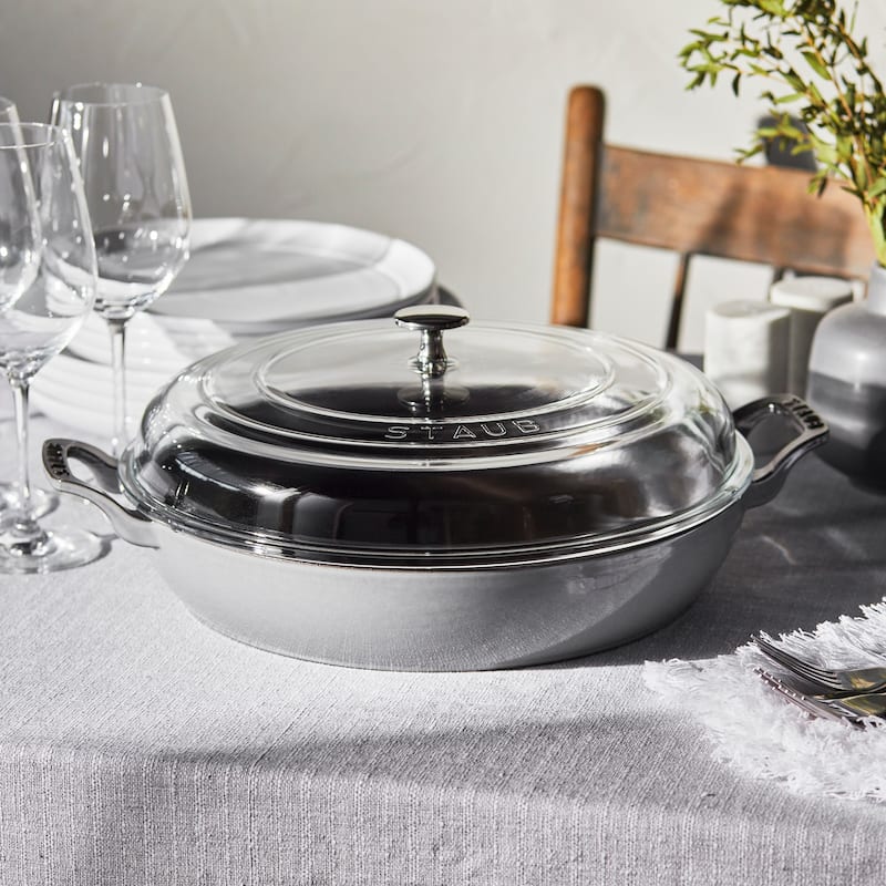 STAUB Cast Iron 3.5-qt Braiser with Glass Lid
