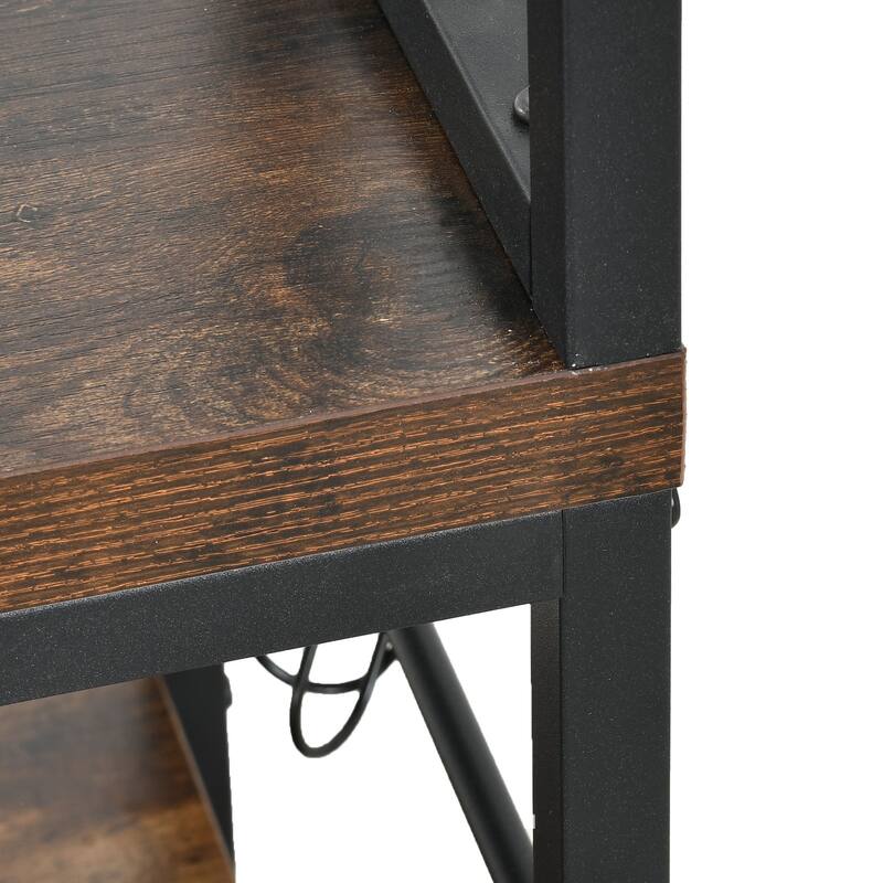 Moasis Large Bakers Rack with Power Outlets and Wine Rack