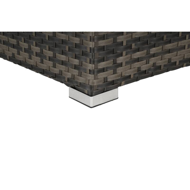 8-Pieces Outdoor Patio Sectional Sofa Set with Washable Cushions & Glass Coffee Table