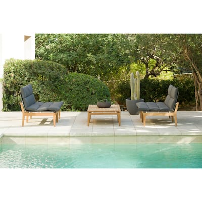 Amazonia Arnhou Outdoor Patio FSC Teak 3pc Seating Set