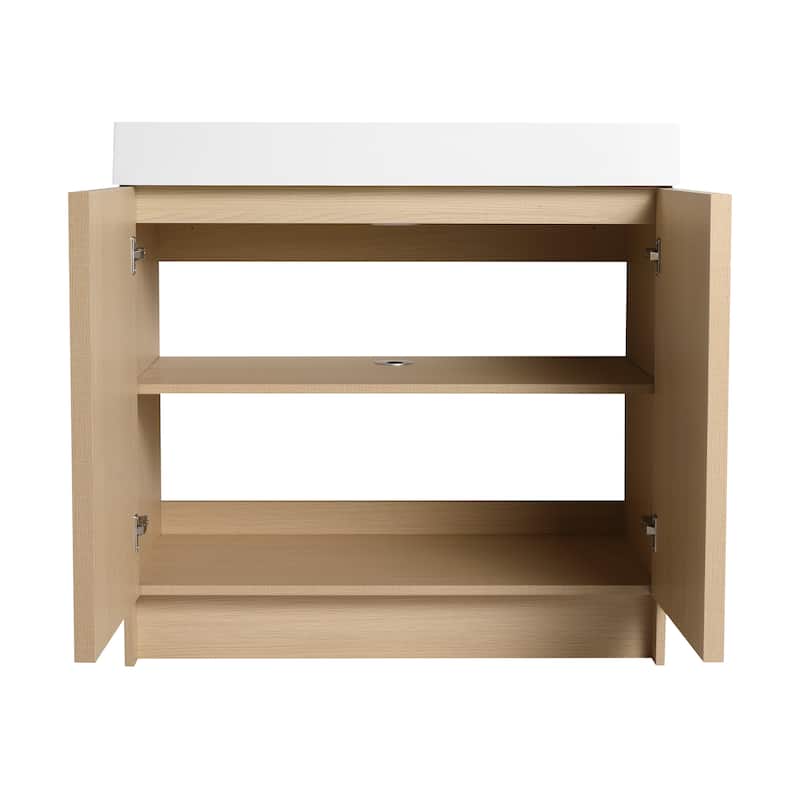Bathroom Vanity With Sink In 24/30/36 Inch, Freestanding Bathroom Vanity With Soft Close Door and Adjustable Shelf
