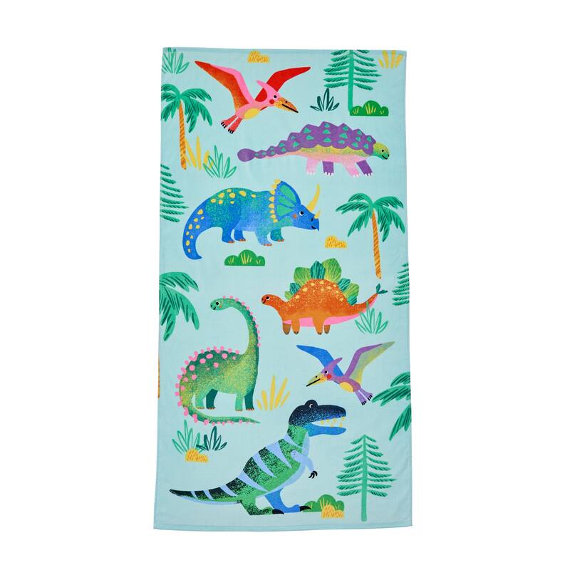 Linery & Co. 100% Cotton Printed Beach Towel for Kids, 30" x 60"