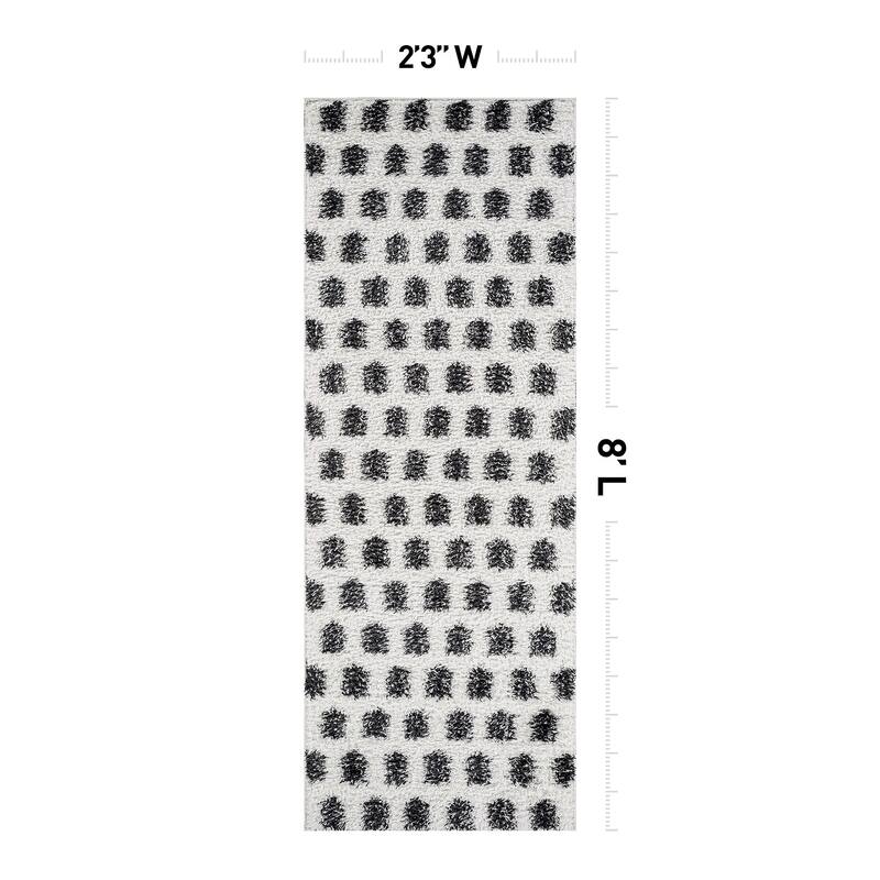 Scandinavian Arrow Shag Rug - Modern Look - Anthracite Dark Gray - Easy Maintenance