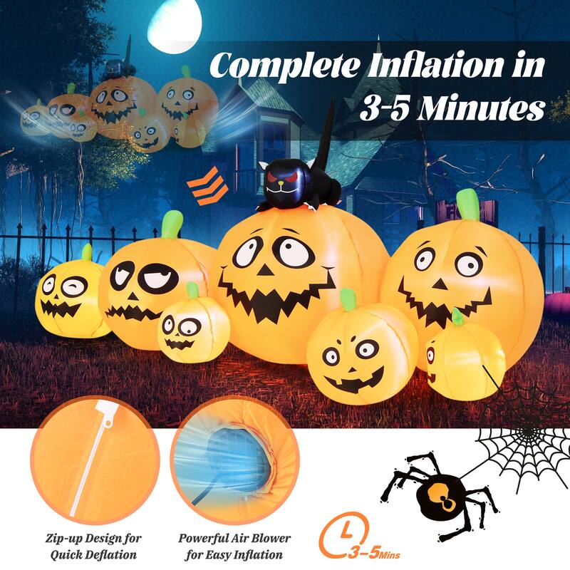 Costway 8FT Long Halloween Inflatable Pumpkins Self Inflating - See Details