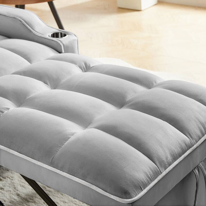 Convertible Sleeper Chair Sofa Bed Adjustable Pull Out Sleeper Chair Bed Multi-Pockets Folding Sofa Bed,3-in-1 Sofa Bed