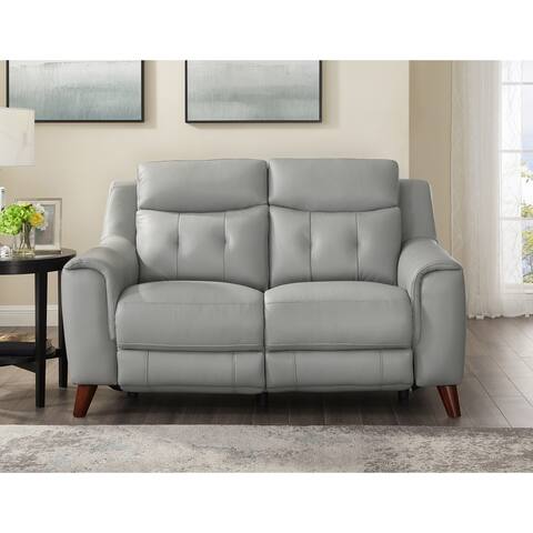Hydeline Torino Top Grain Leather Power Reclining Loveseat with USB-Ports