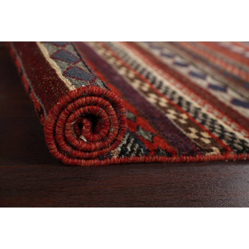 Geometric Tribal Gabbeh Kashkoli Oriental Area Rug Wool Hand-knotted - 2'8" x 4'1"