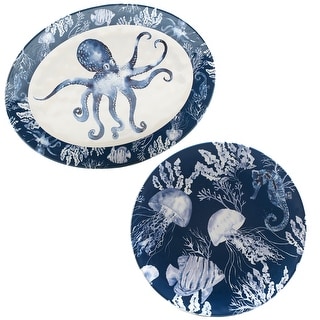 Certified International Sea Life Melamine 2-piece Platter Set