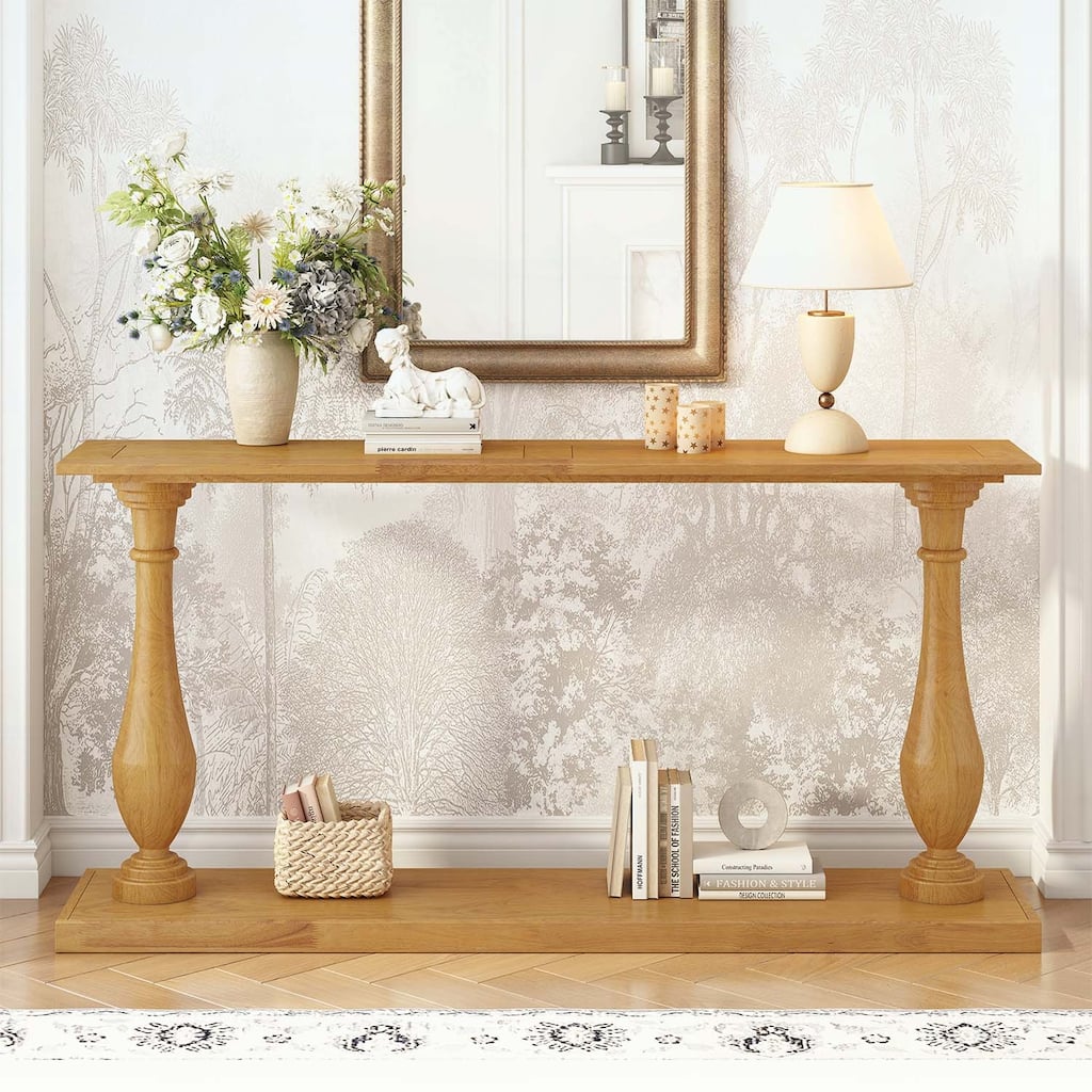 Vintage Console Table with Elegance Vase-Leg Design